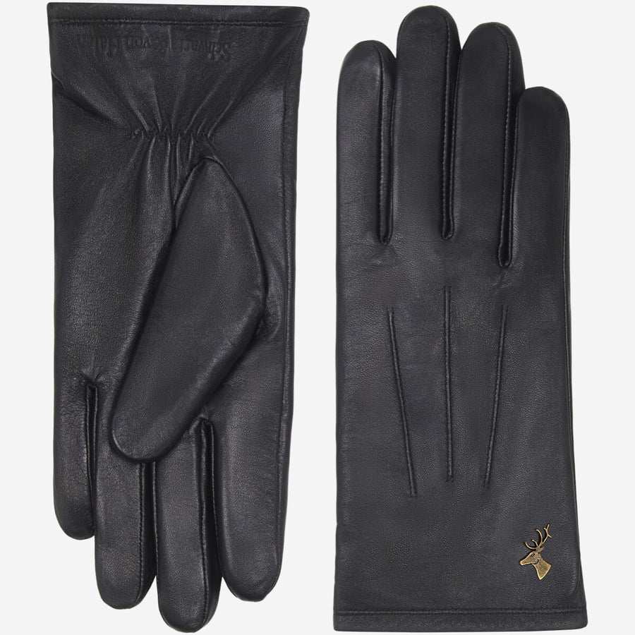 Lily (black) - sheepskin leather gloves with warm fleece lining & touchscreen feature - Schwartz & von Halen - US - 2