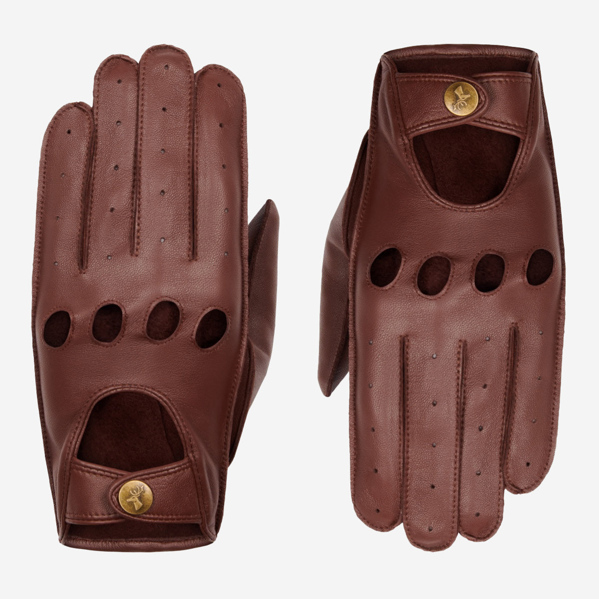 Alexis (brown) – Classic women's lambskin driving gloves with touchscreen feature- Schwartz & von Halen - US - 3