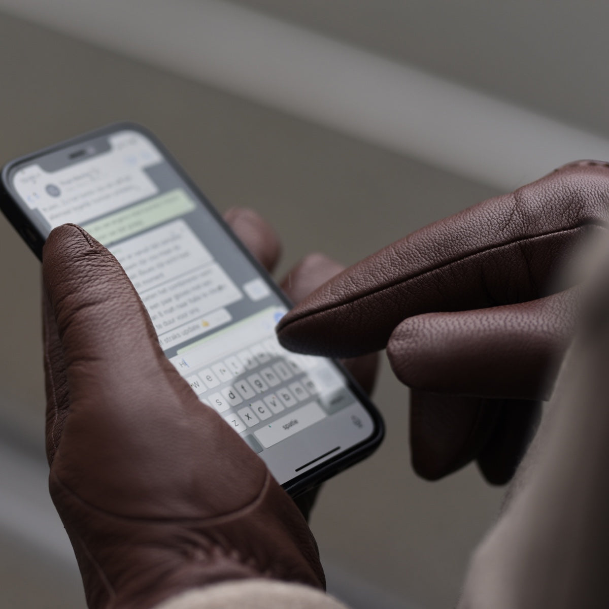 Men's Touchscreen Leather Gloves
