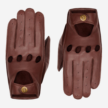 Gosling - brown – Classic men's lambskin driving gloves with touchscreen feature - Schwartz & von Halen - US - 3