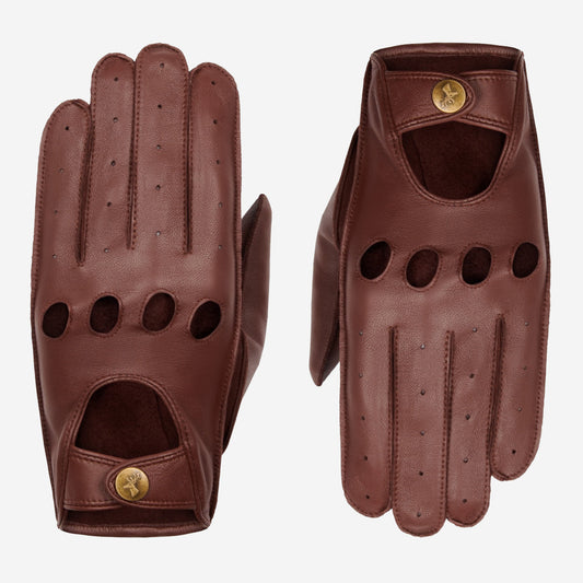 Gosling - brown – Classic men's lambskin driving gloves with touchscreen feature - Schwartz & von Halen - US - 3