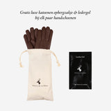 Ivy (zwart) - schapenleren handschoenen met wol/cashmere voering & touchscreen-functie