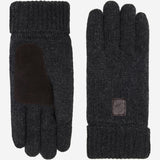 Hudson (donker grijs) - gebreide handschoenen van Shetlandwol met fleece voering