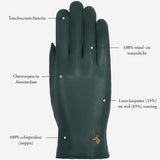 Ivy (donker groen) - schapenleren handschoenen met wol/cashmere voering & touchscreen-functie