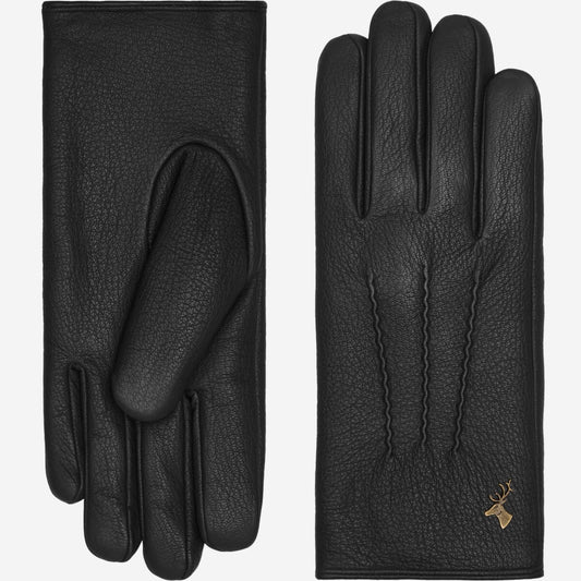 Julia (black) - goatskin leather gloves with luxury faux fur lining & touchscreen feature  - Schwartz & von Halen - US - 2