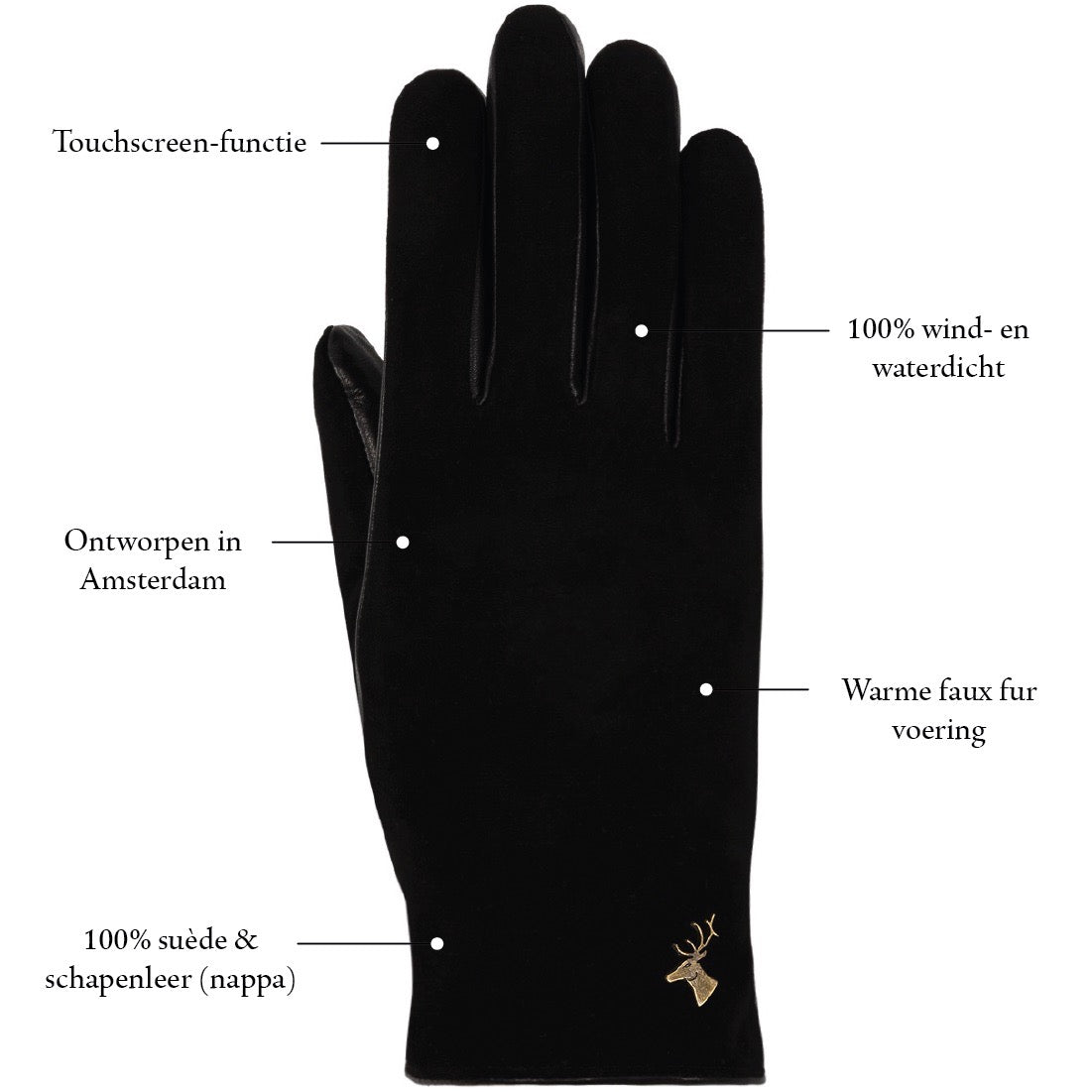 Leren Handschoenen Dames Zwart Nora – Schwartz & von Halen® – Premium Leren Handschoenen - 11