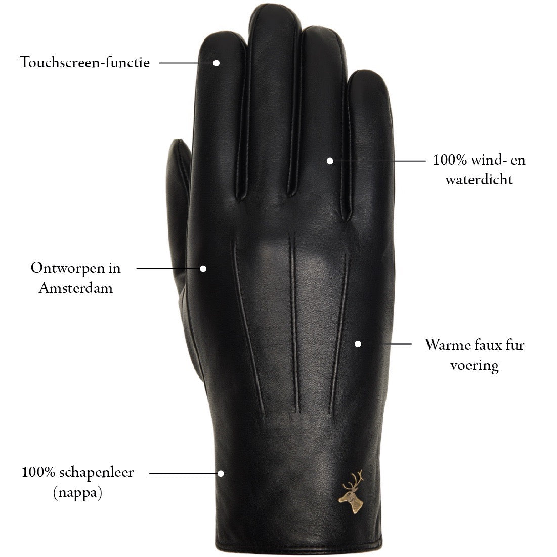 Leren Handschoenen Dames Zwart Olivia – Schwartz & von Halen® – Premium Leren Handschoenen - 13