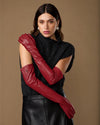 Rosemary Opera (red) - Women's lambskin leather gloves with silk lining & touchscreen feature