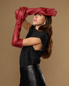 Rosemary Opera (red) - Women's lambskin leather gloves with silk lining & touchscreen feature