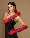 Rosemary Opera (red) - Women's lambskin leather gloves with silk lining & touchscreen feature
