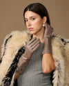 Rosemary Mid-forearm (taupe) - Damenhandschuhe aus Lammleder mit Seidenfutter & Touchscreen-Funktion