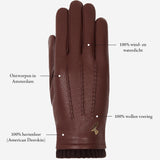 Scarlett - hertenleren (American deerskin) handschoenen met warme wollen voering