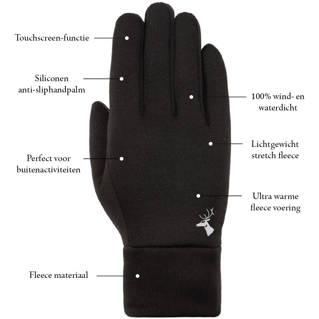 Zwarte Touchscreen Handschoenen Unisex Spyder – Schwartz & von Halen® – Premium Leren Handschoenen - 10